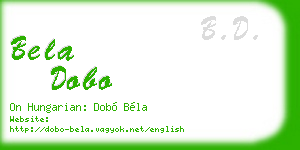 bela dobo business card