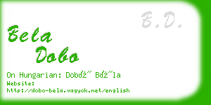 bela dobo business card